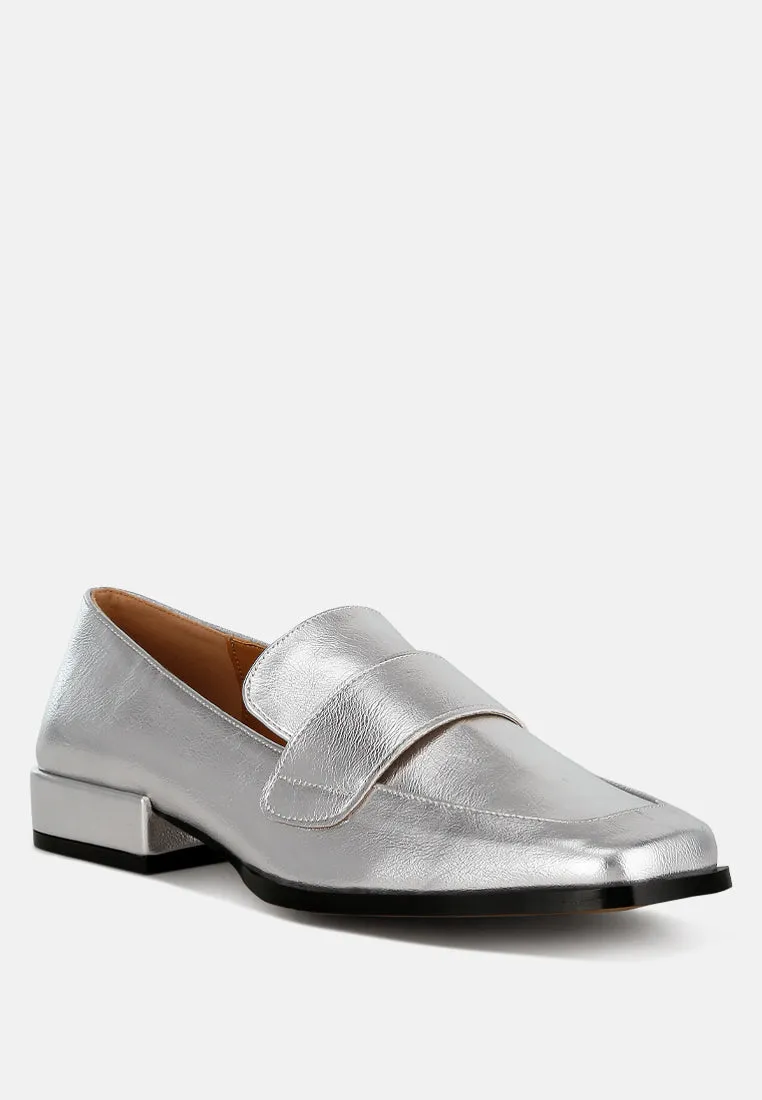 Jongs Metallic Penny Loafers