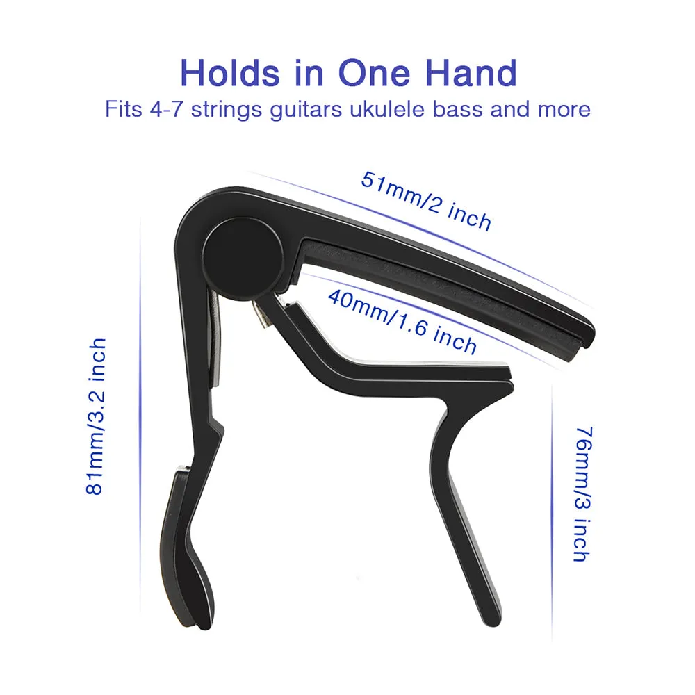 LEAKTO LGC-01 Guitar Capo Quick-Change w/ Picks Strap Locks