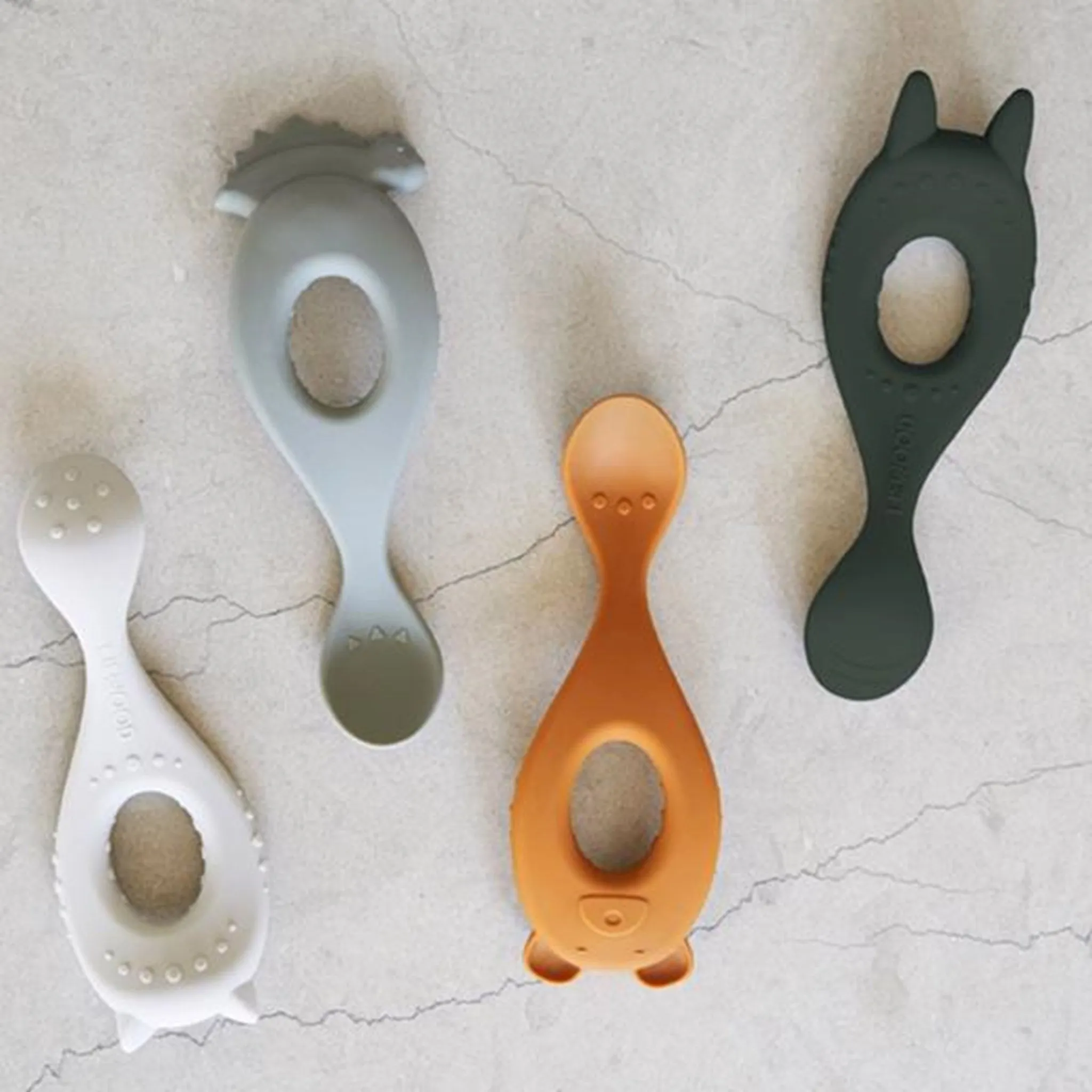 Liewood Liva Silicone Spoon 4-Pack Hunter Green Mix