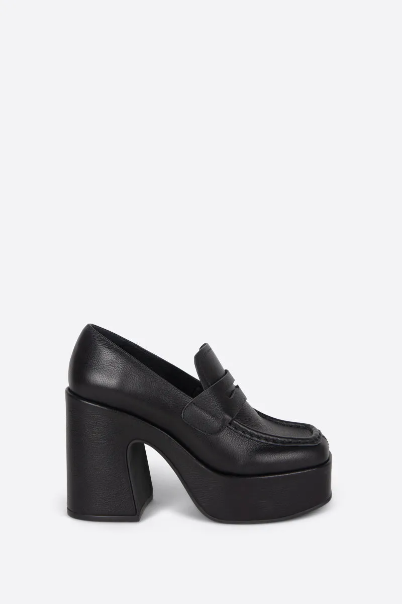 LINDO LEATHER LOAFER PLATFORM HEEL