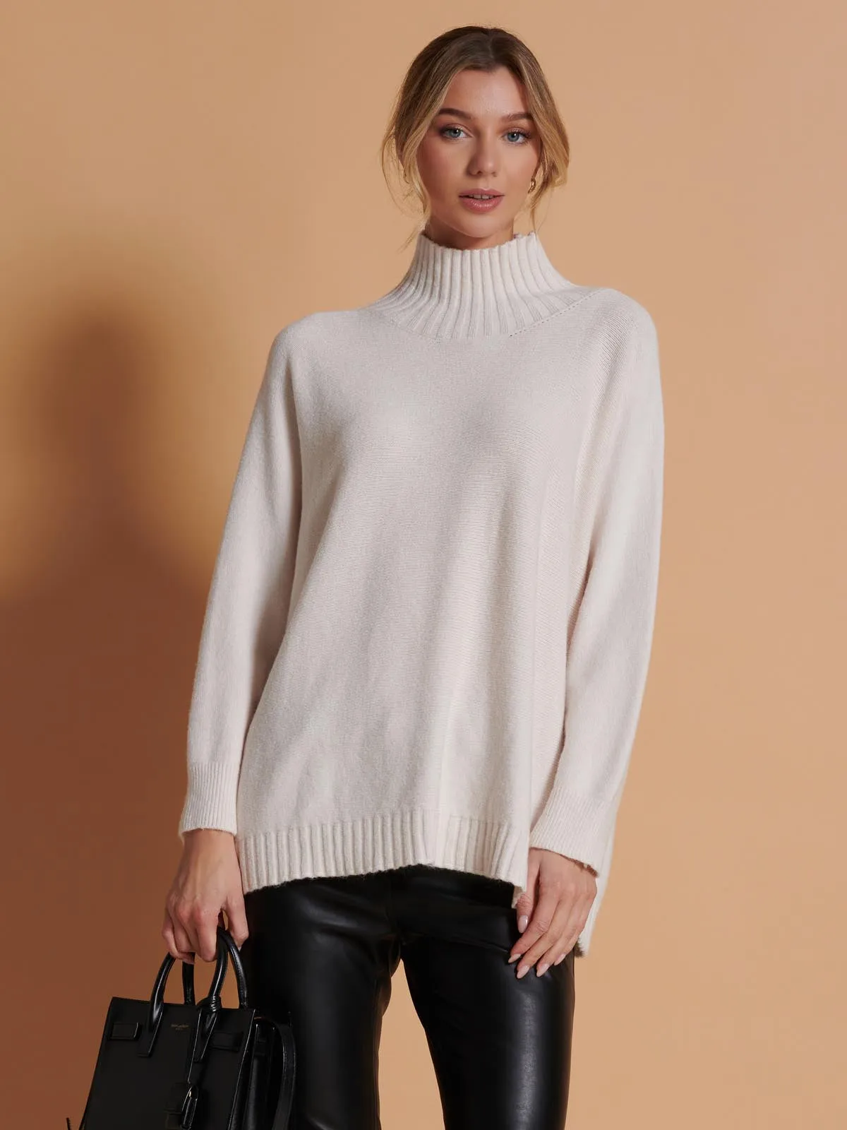 Loose Fit High Neck Jumper, Calce