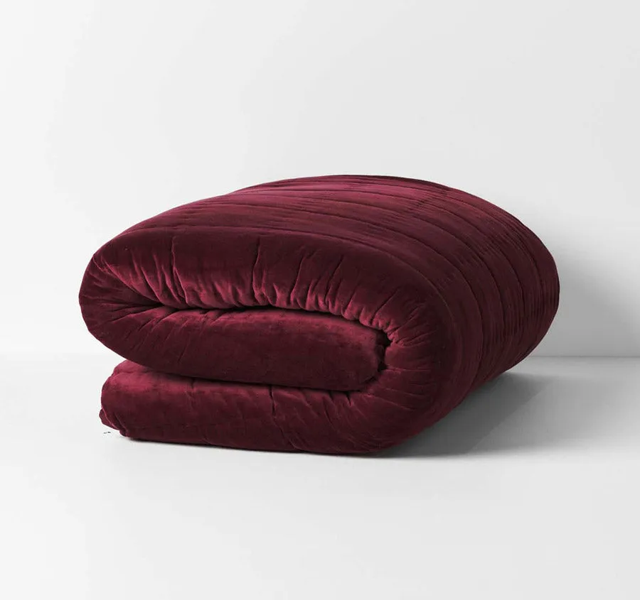 Luxury Velvet Coverlet Merlot