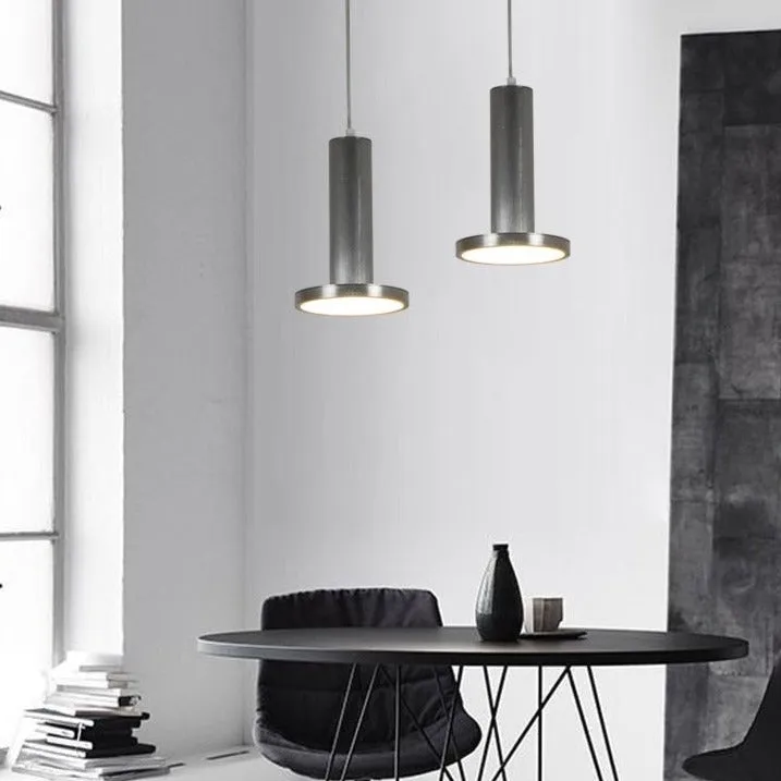 Metal Pendant Lamp Silver Modern Led Hanging Light