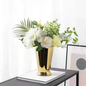 Modern Ceramic Golden Flower Vase