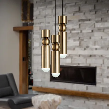 Modern LED Pendant Light Gold Metal Light Fixture Bulb Included