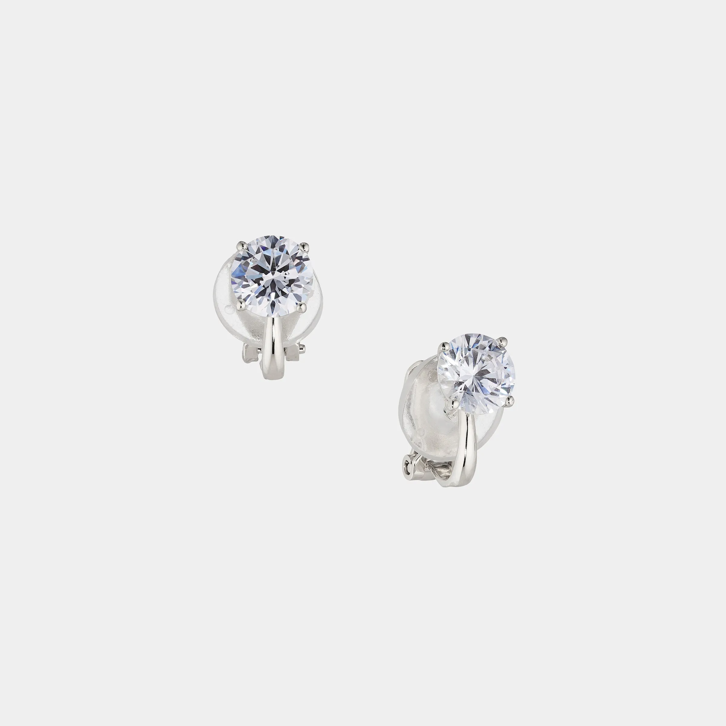 MODERN LOVE ROUND CZ CLIP EARRINGS