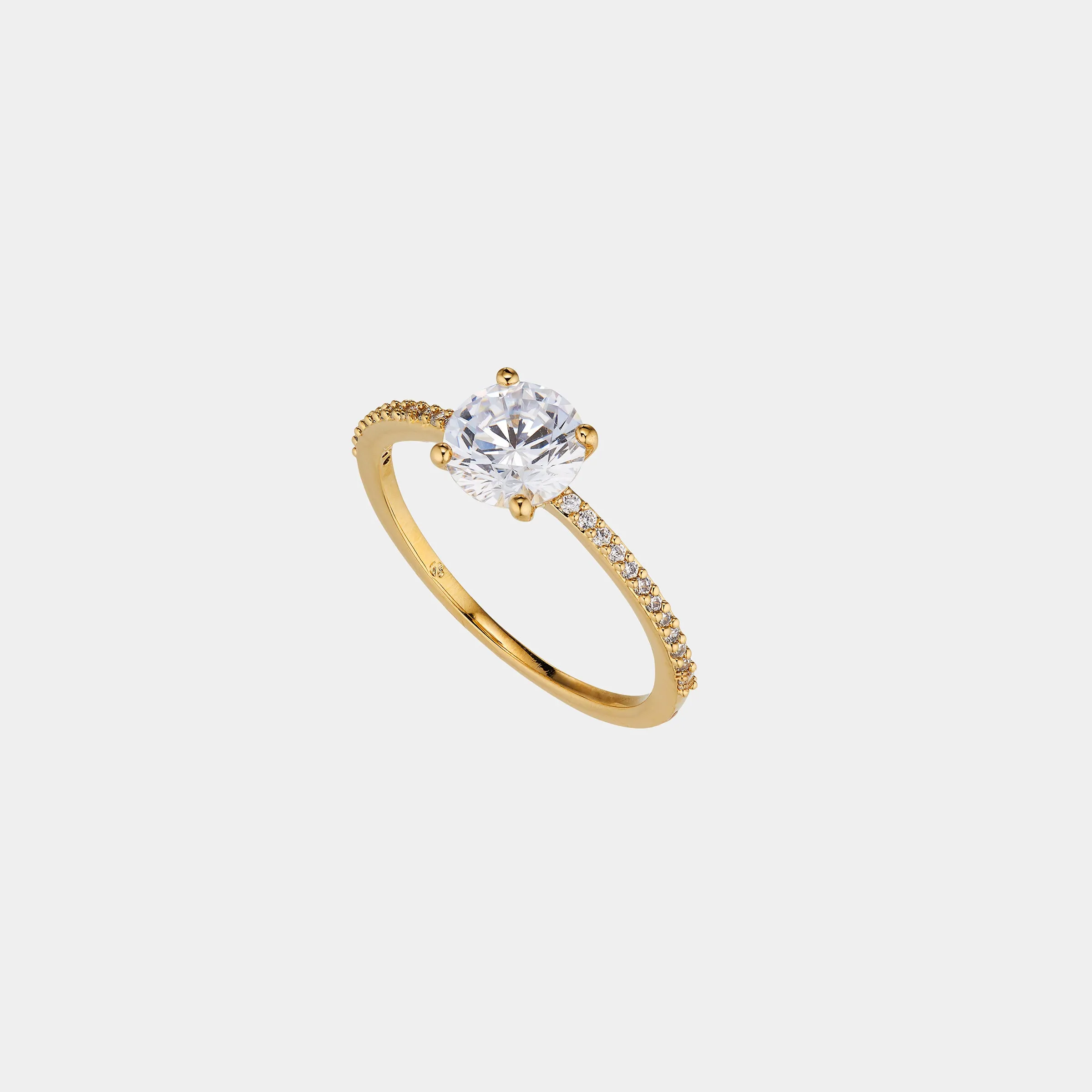 MODERN LOVE ROUND CZ RING