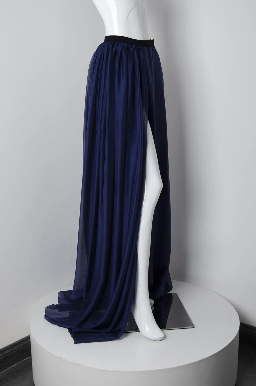 Navy Blue Wrap Skirt