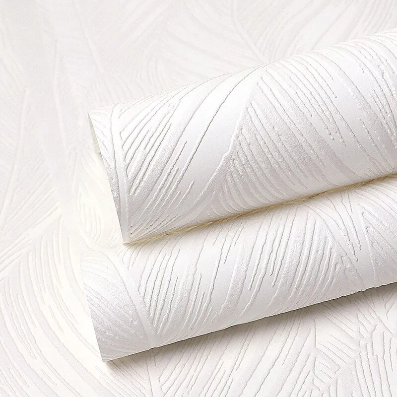 Nordic Style White Banana Leaf Wallpaper (5.3 ㎡)