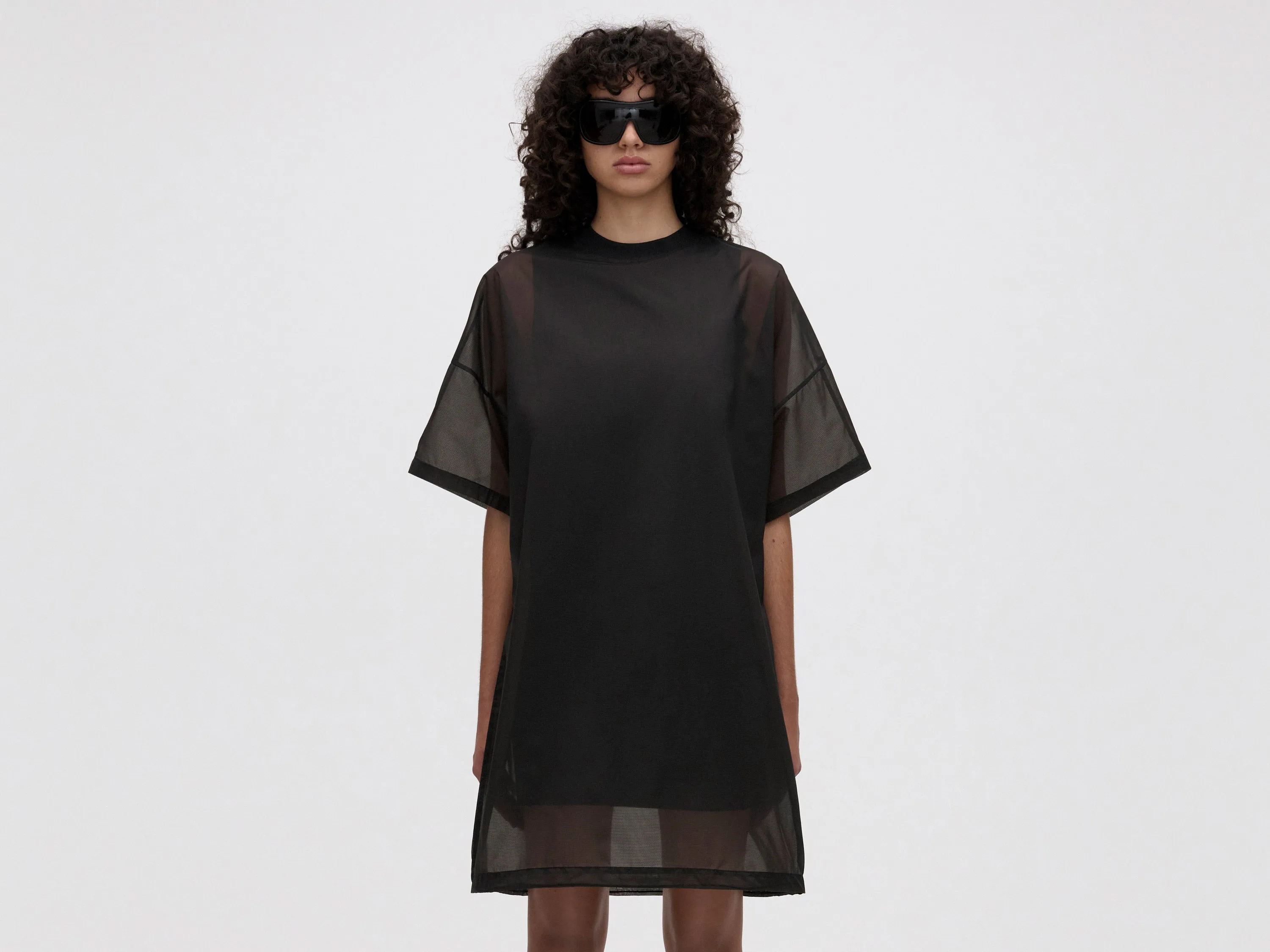 OS LAYERED T-DRESS - BLACK