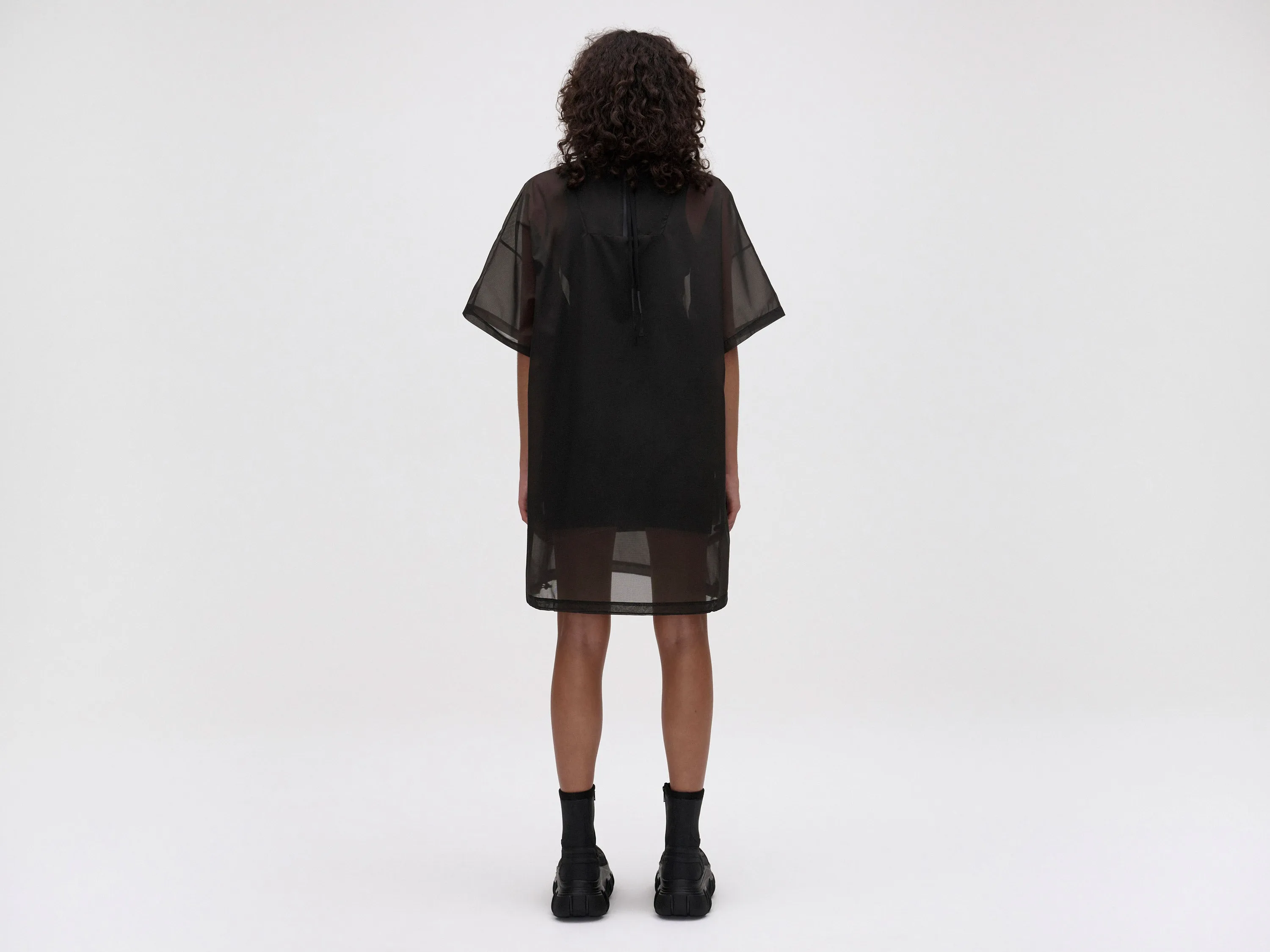 OS LAYERED T-DRESS - BLACK