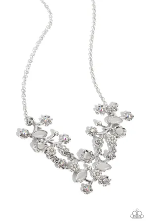 Paparazzi Gardening Group White Necklace & Earring Set