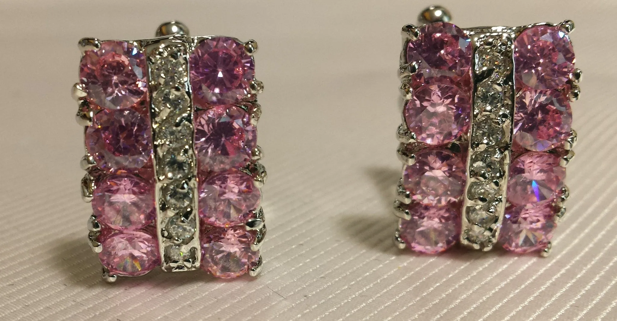 Pink Crystal Cufflinks