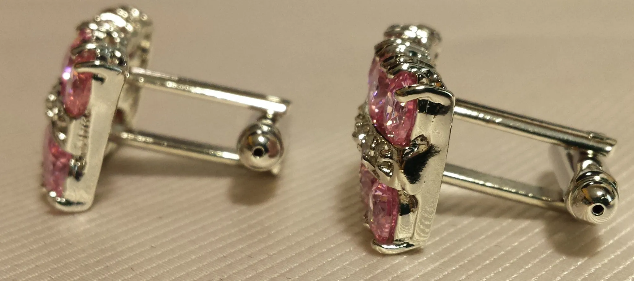 Pink Crystal Cufflinks