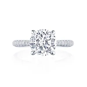 Platinum French Pave RoyalT Diamond Engagement Ring