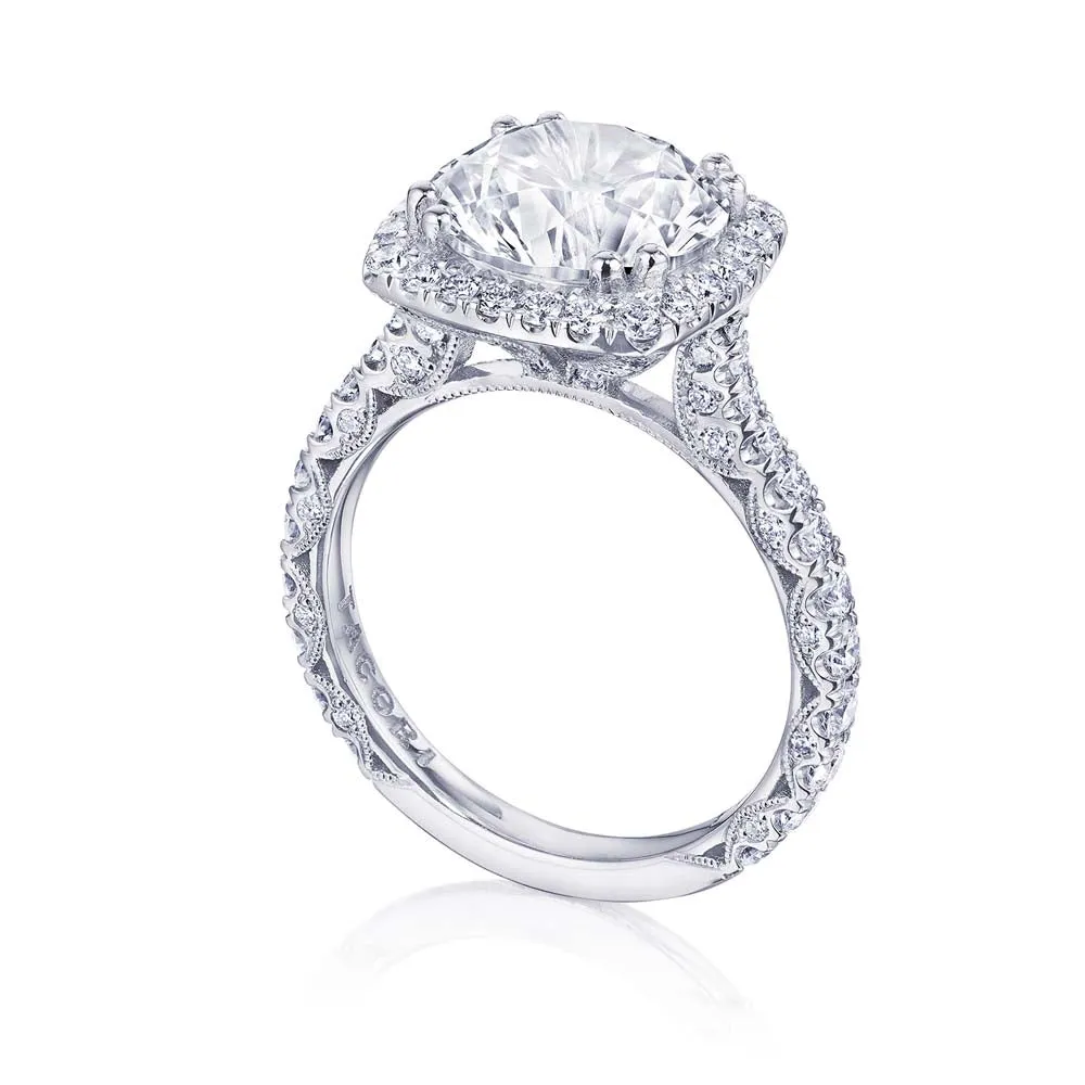 Platinum RoyalT Cushion Bloom Diamond Engagement Ring