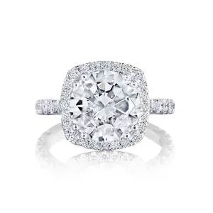 Platinum RoyalT Cushion Bloom Diamond Engagement Ring