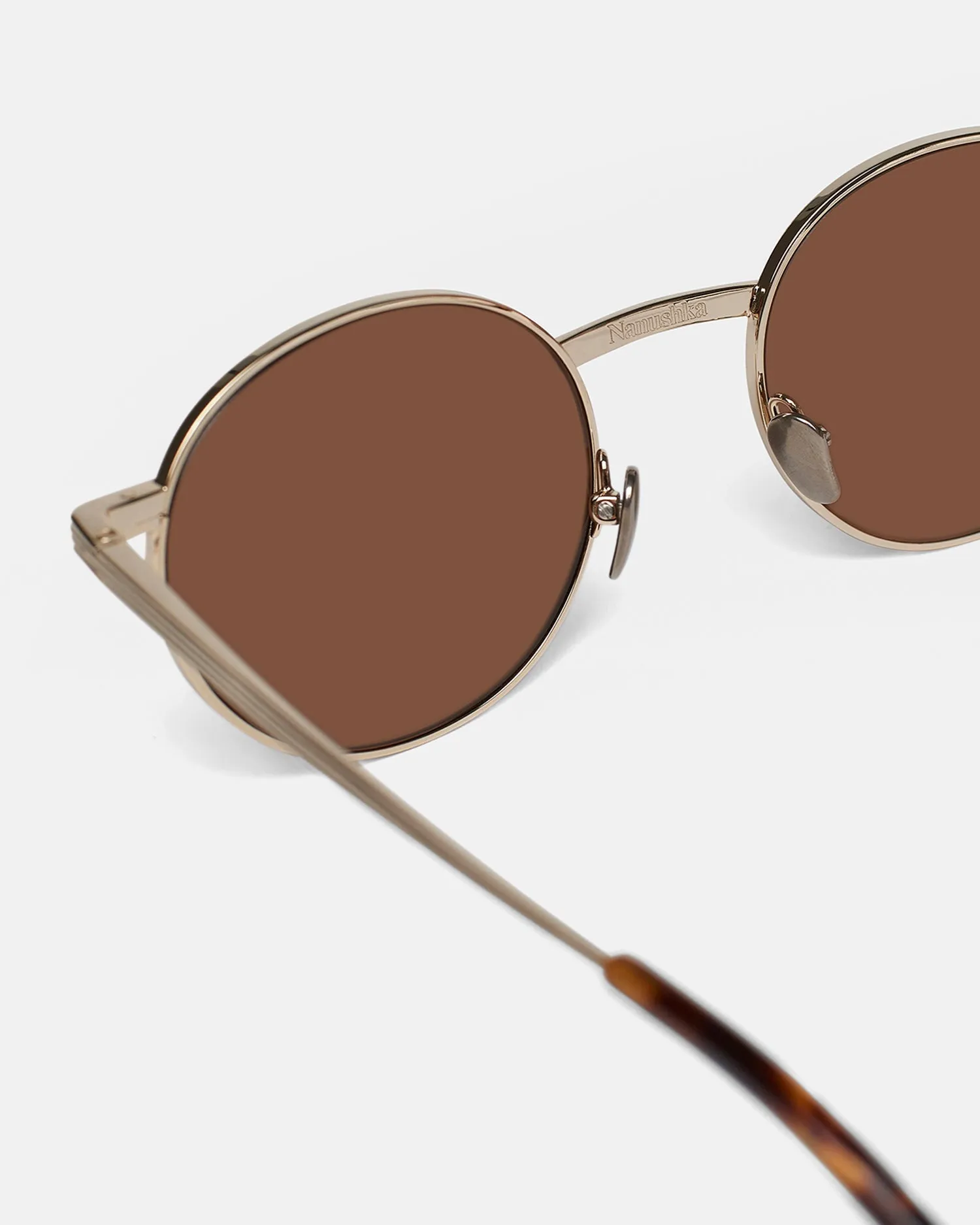 Pola - Metal Round-Frame Sunglasses - Gold