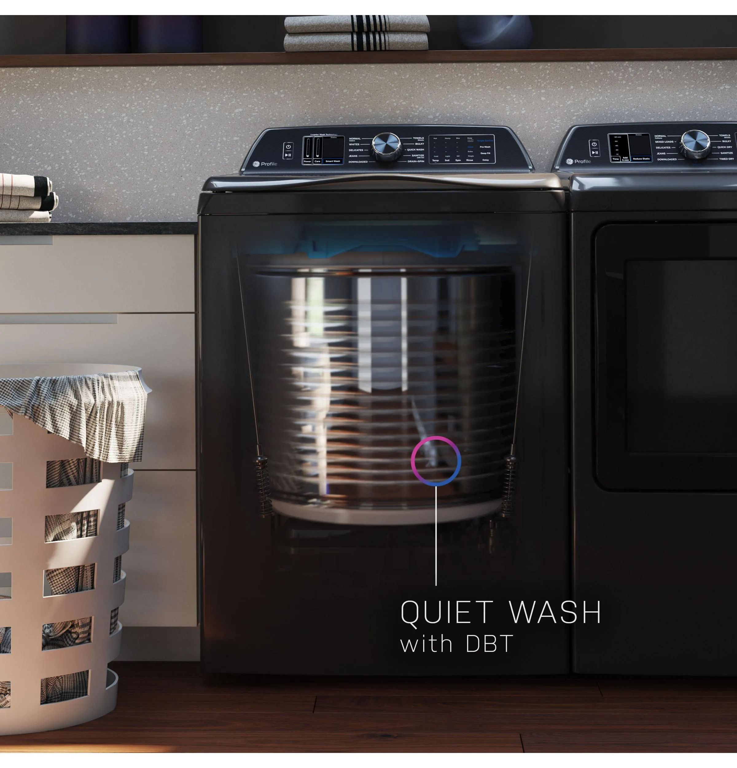 PTW805BPWRS GE Profile™ ENERGY STAR® 5.3 cu. ft. Capacity Washer with Smarter Wash Technology and Adaptive SmartDispense