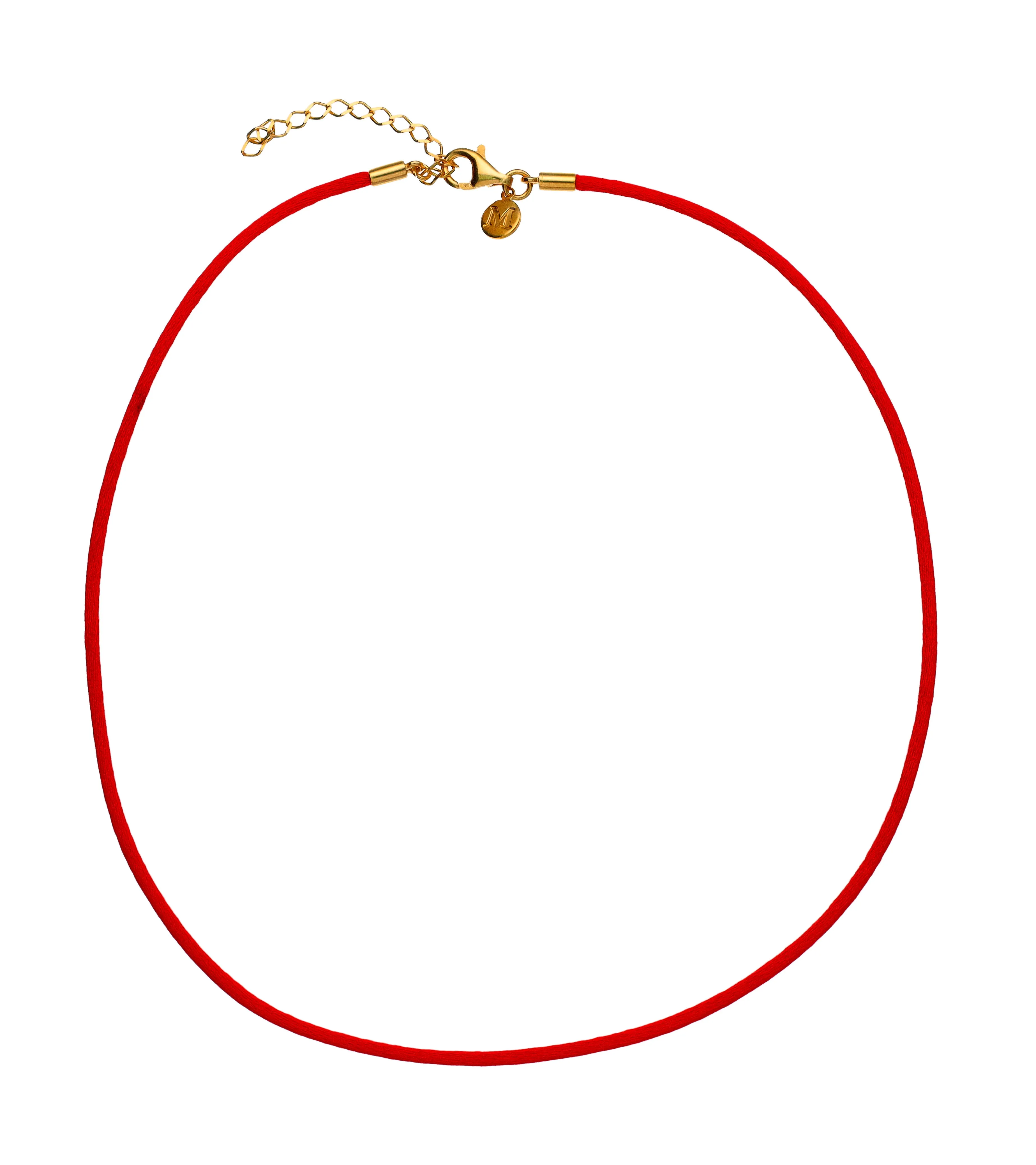 Red Cord with Gold Plated Endings, 15.7 Length, Cadenas Collection