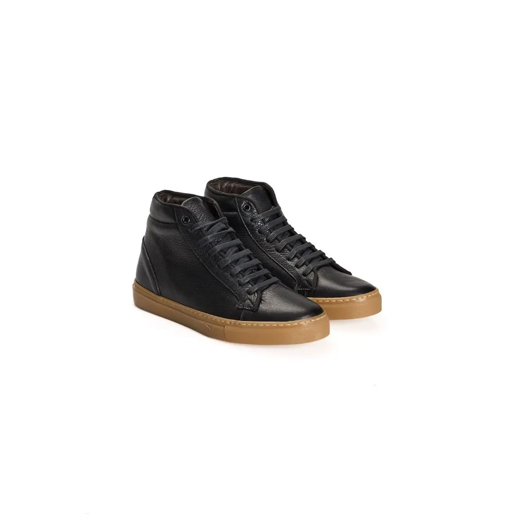 Roberto Pepe Luxury Black Calfskin Men Sneaker