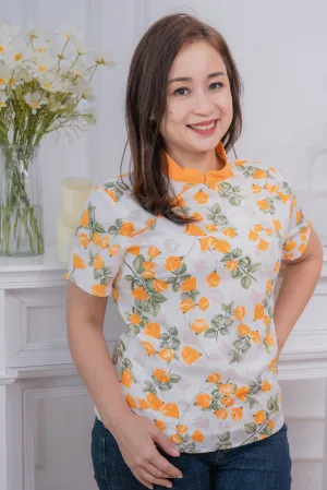 Rose Flower Cheongsam Blouse