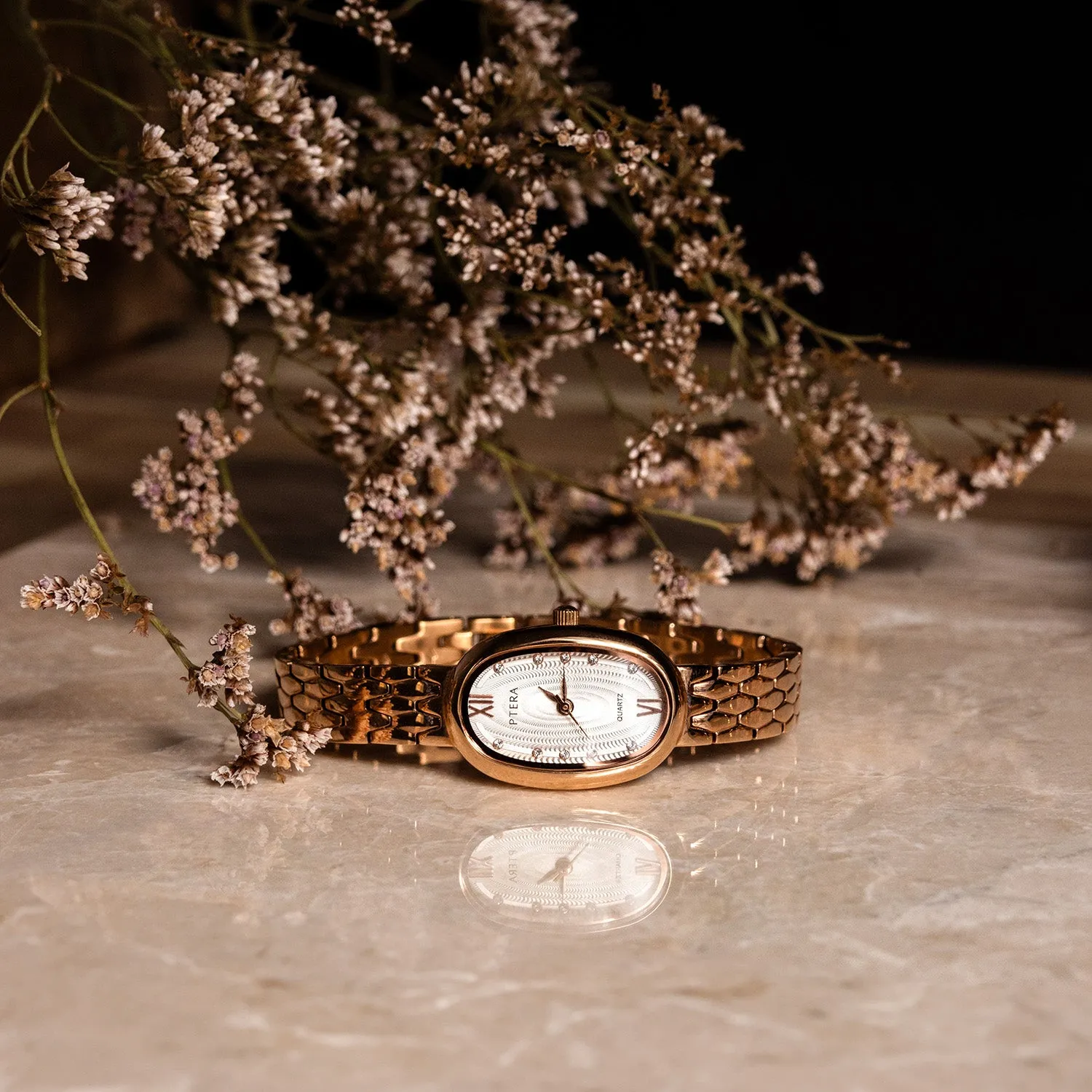 Rose Gold Tone Modern Watch