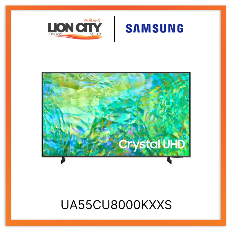 Samsung 55" CU8000 UA55CU8000KXXS Crystal UHD 4K Smart TV (2023) 4 Ticks / 36 Months Warranty