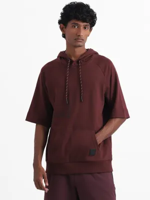 Studiofit Wine Hoodie Cotton Blend Relaxed-Fit T-Shirt