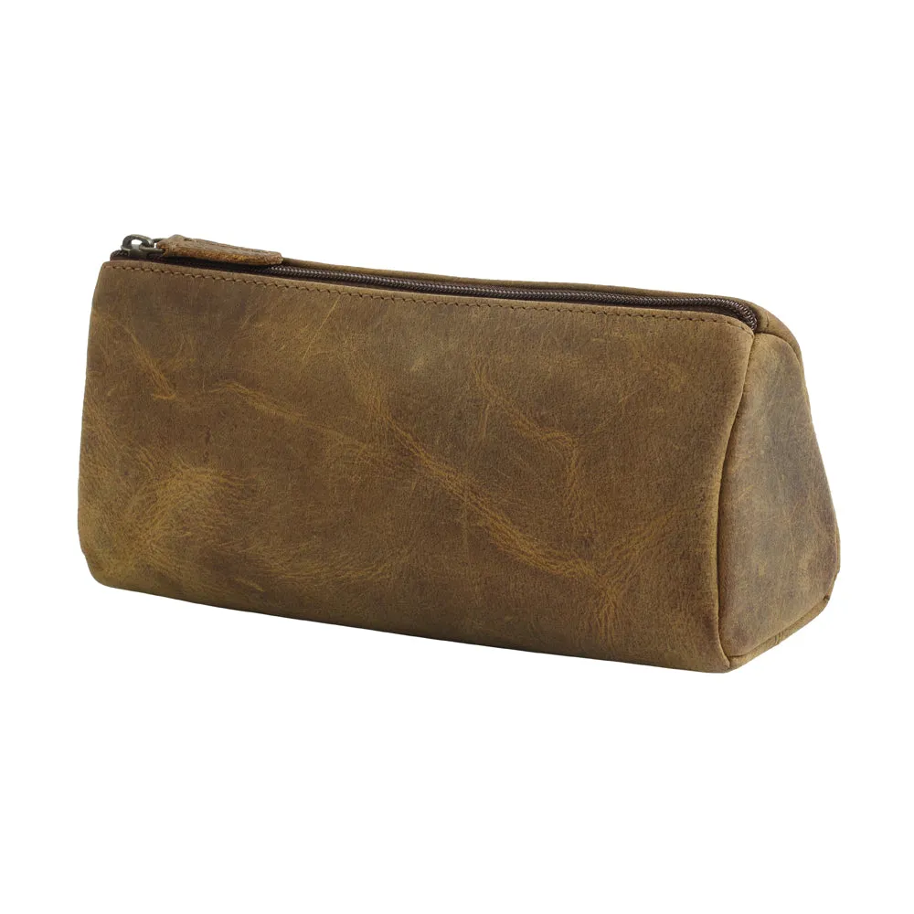 TRENDY TAN  LEATHER AND HAIRON MULTI POUCH