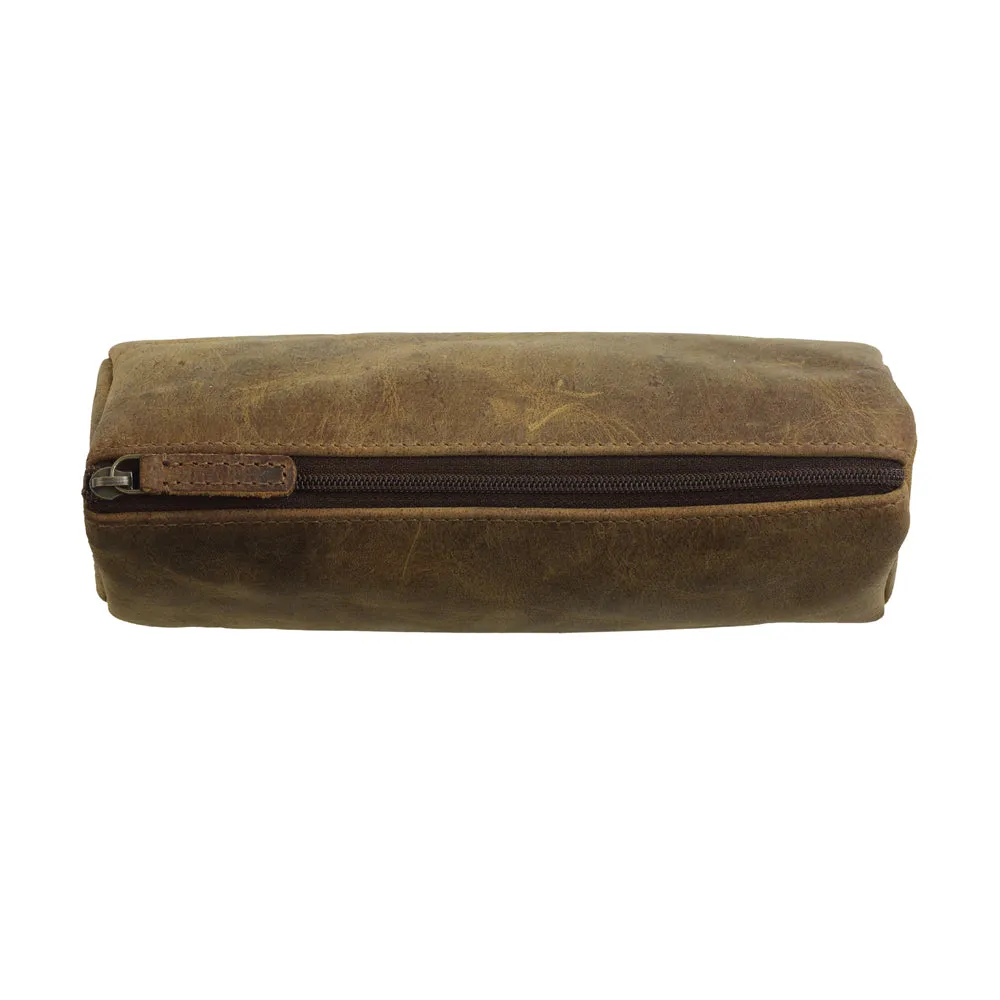 TRENDY TAN  LEATHER AND HAIRON MULTI POUCH