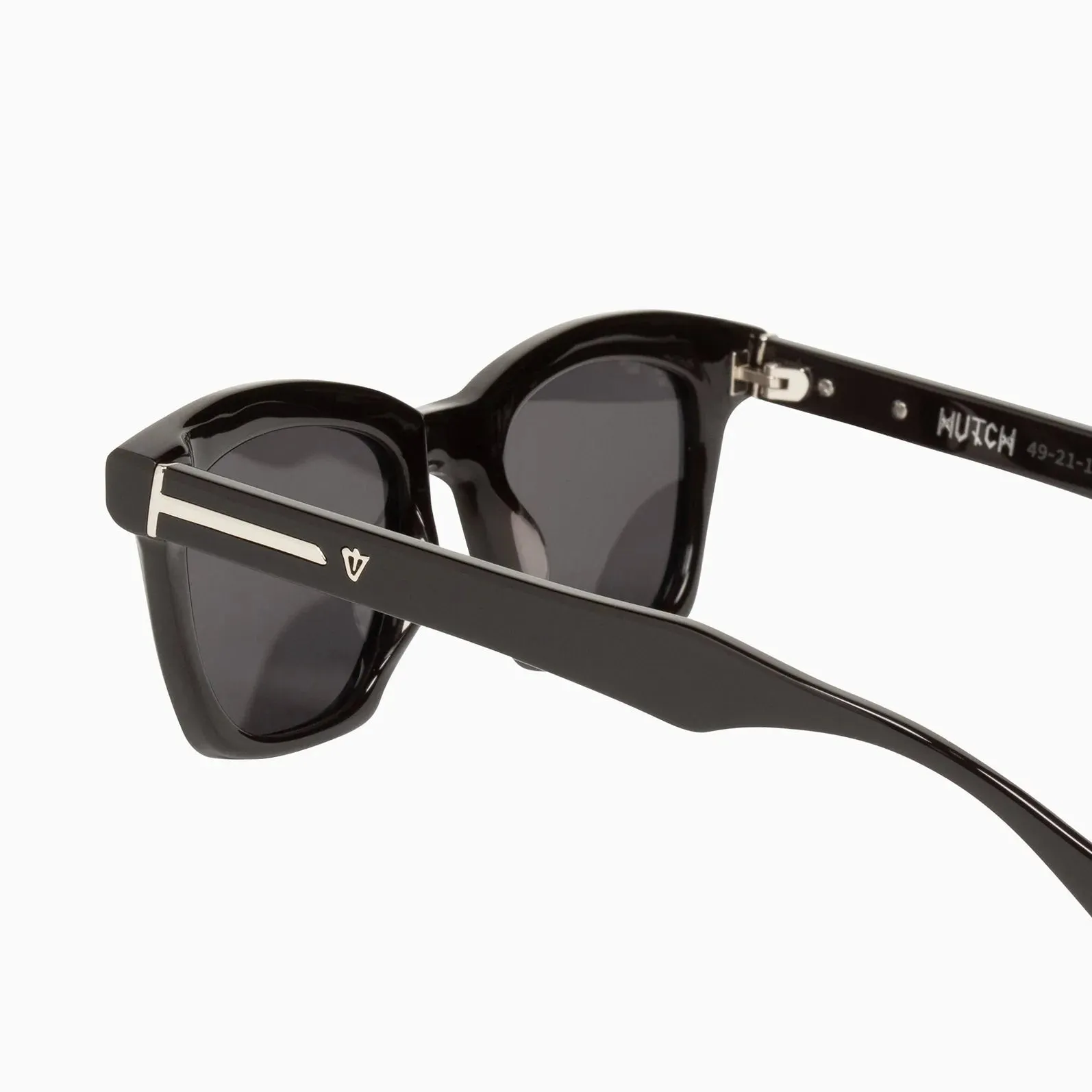 VALLEY - Hutch - Gloss Black w/ Silver Metal Trim / POLARISED Black Lens