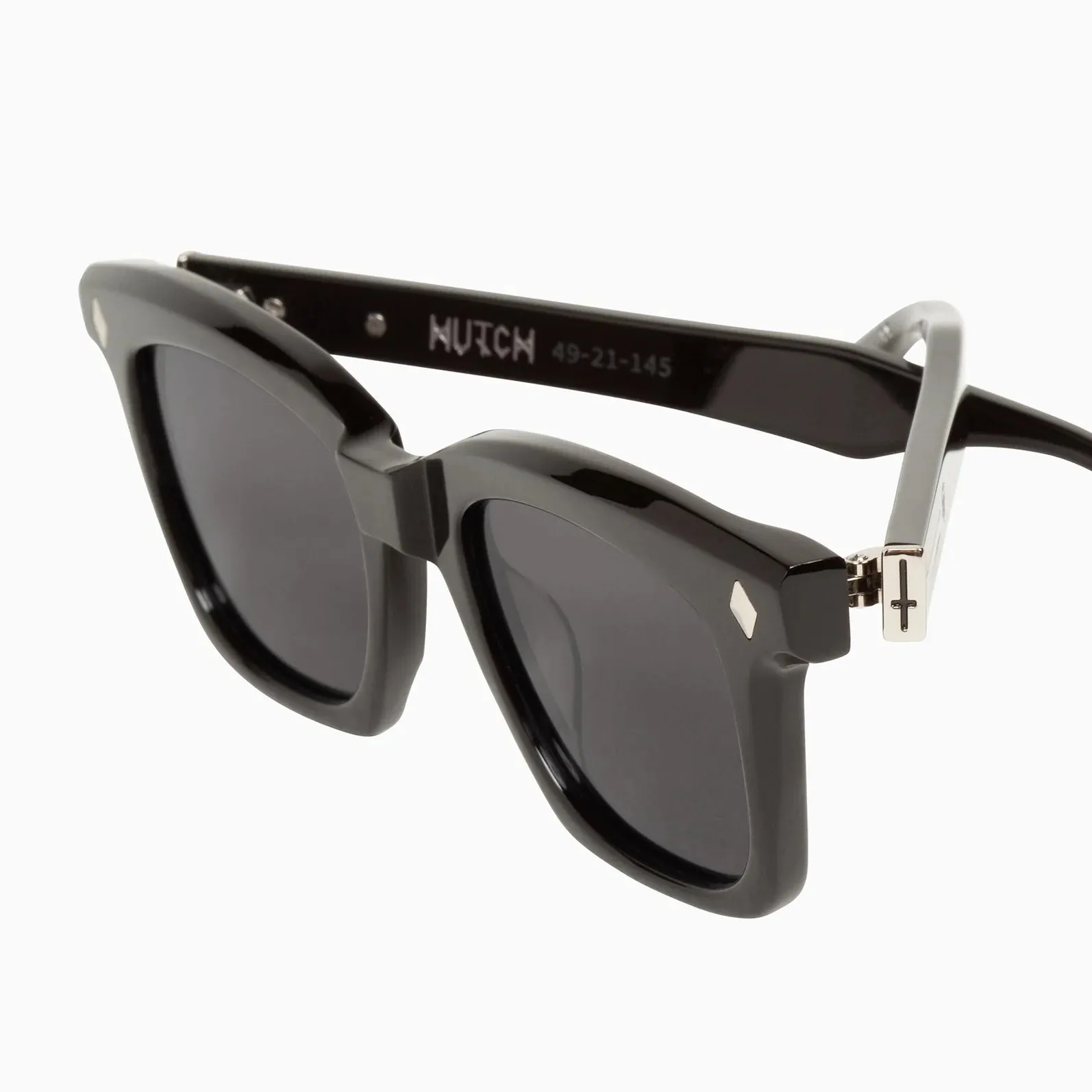 VALLEY - Hutch - Gloss Black w/ Silver Metal Trim / POLARISED Black Lens