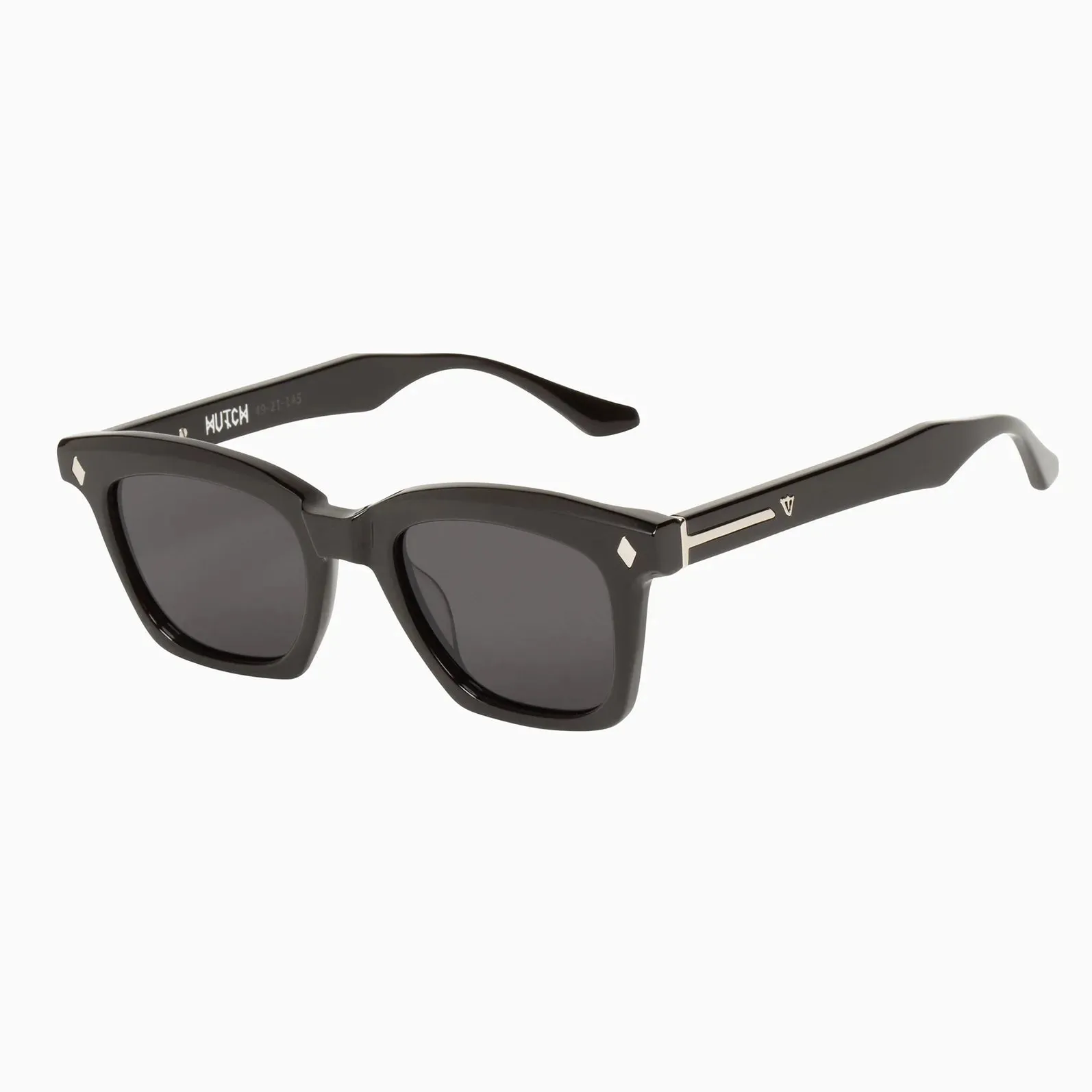 VALLEY - Hutch - Gloss Black w/ Silver Metal Trim / POLARISED Black Lens