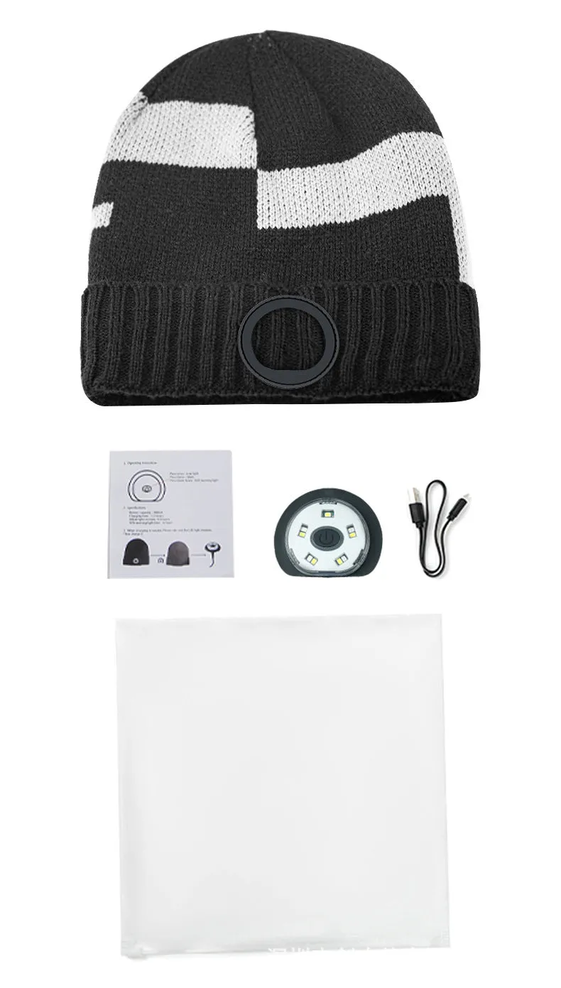 Versatile blue grey flanging wool lamp cap; use 3 gear LED head cap in multiple scenes at night