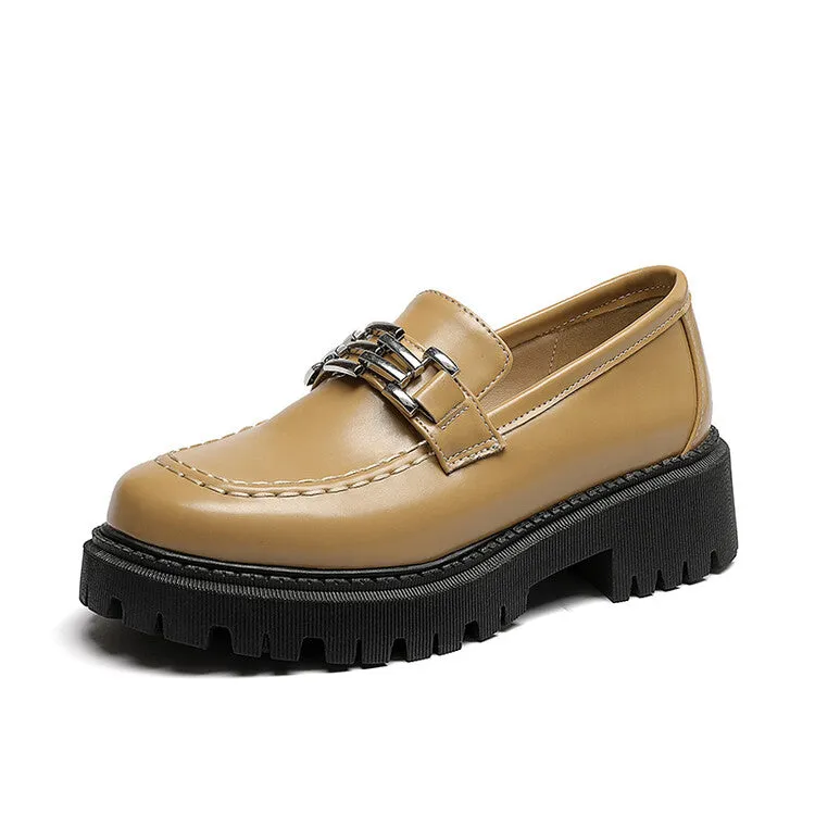 Women's Round Toe Platform Loafers