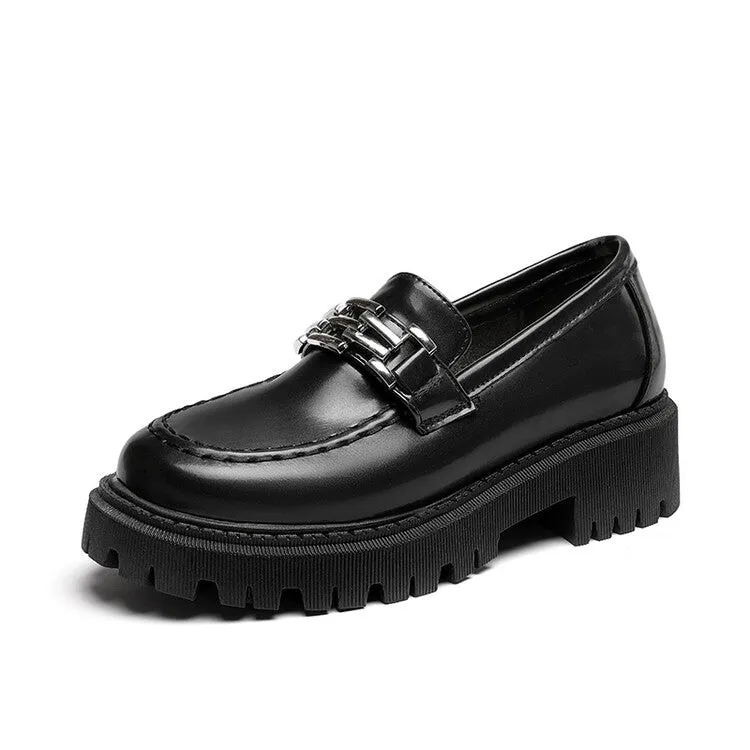 Women's Round Toe Platform Loafers